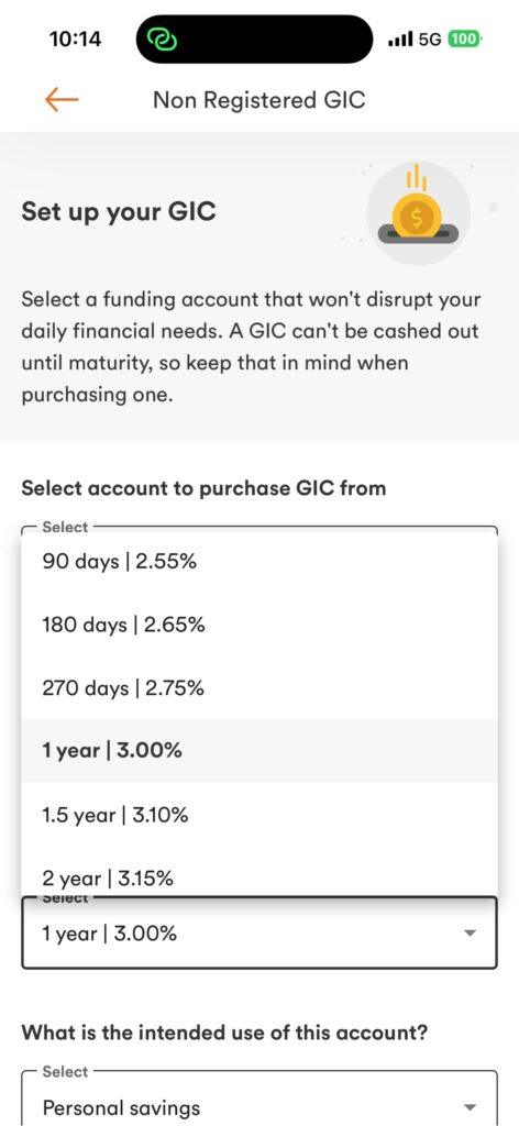 Tangerineのアプリ画面