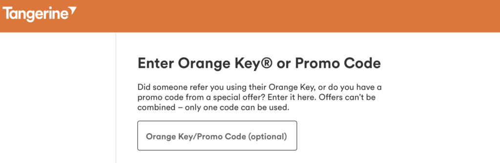 Tangerine申し込み画面