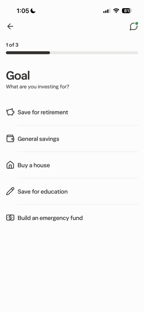 Wealthsimpleのポートフォリオ機能のスクリーンショット。